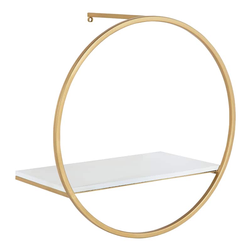 Kate and Laurel Wicks Round Floating Wall Shelf