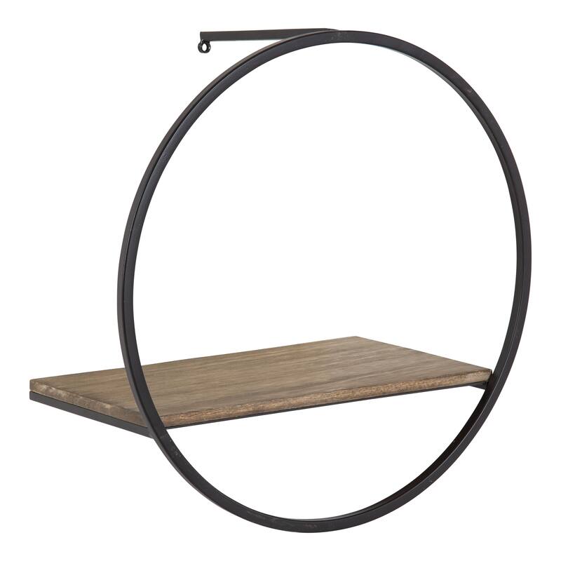 Kate and Laurel Wicks Round Floating Wall Shelf