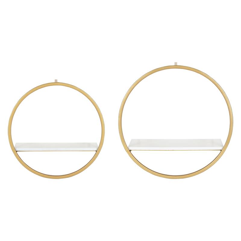 Kate and Laurel Wicks Round Floating Wall Shelf