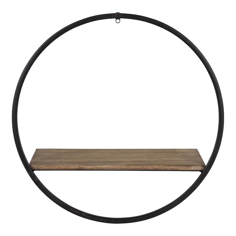 Kate and Laurel Wicks Round Floating Wall Shelf