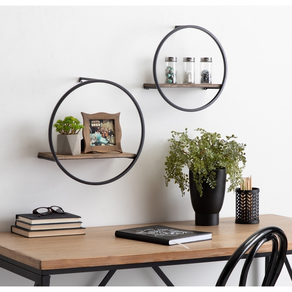 Shop Kate And Laurel Wicks Round Floating Wall Shelf Overstock 28126352