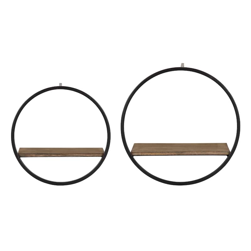Kate and Laurel Wicks Round Floating Wall Shelf