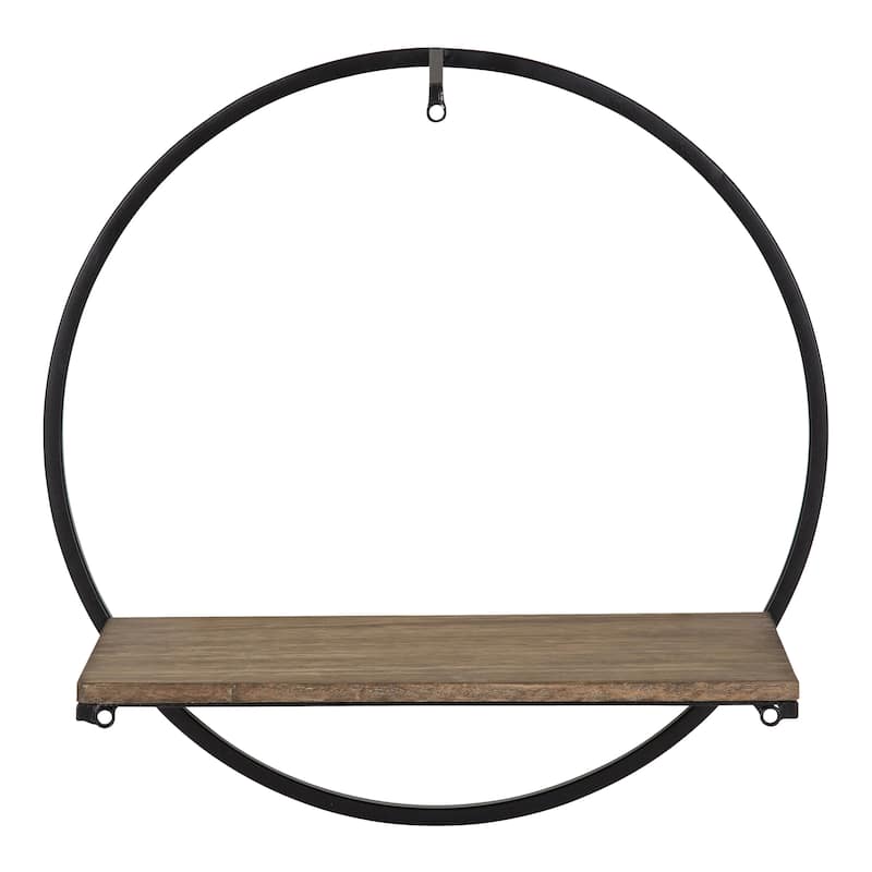 Kate and Laurel Wicks Round Floating Wall Shelf