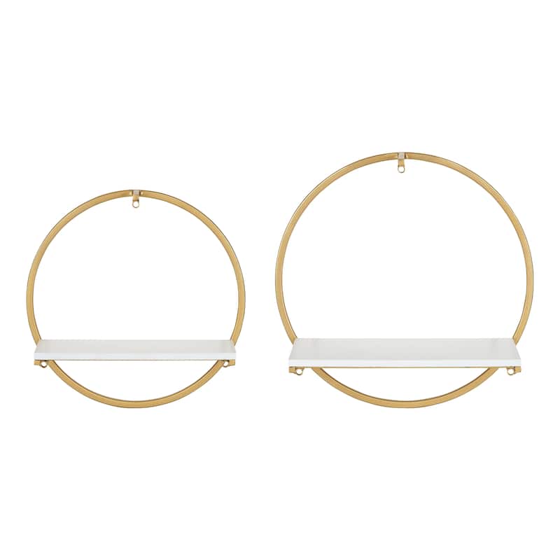 Kate and Laurel Wicks Round Floating Wall Shelf