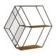 preview thumbnail 9 of 10, Kate and Laurel Lintz Hexagon Shelves 26x7x23 - Brown