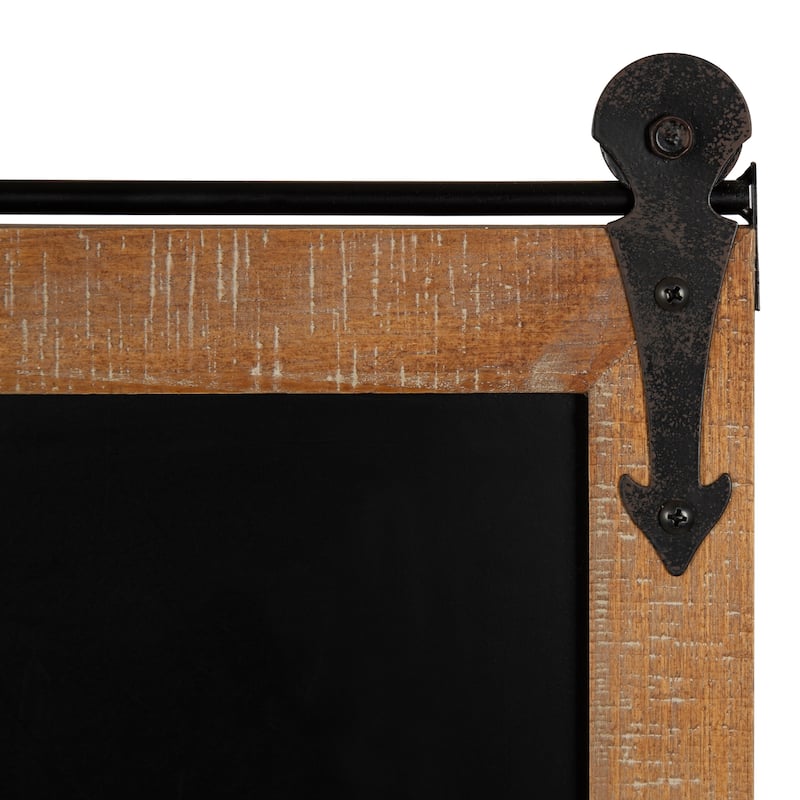 Kate and Laurel Cates Barn Door Wood Framed Chalkboard - 21.5x32