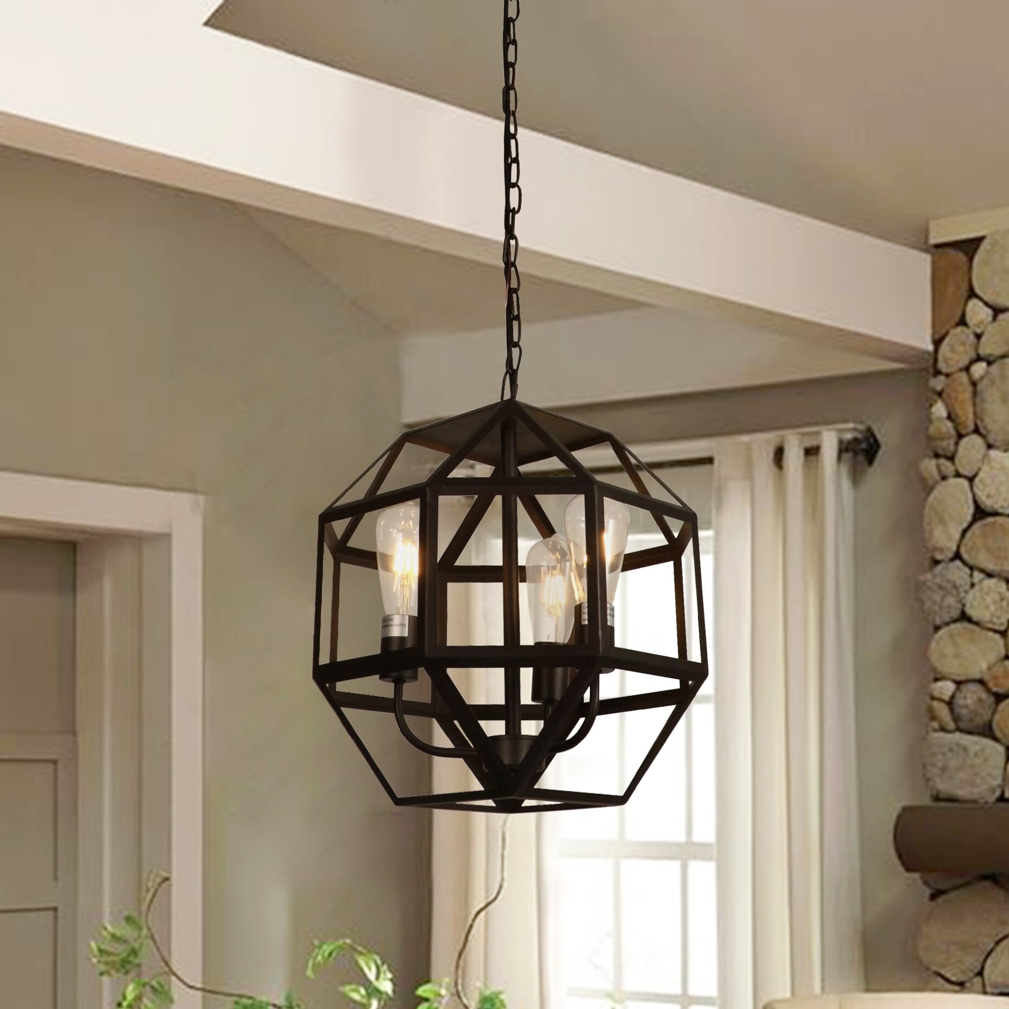 Warehouse of Tiffany Ukani Matte Brown 3-light Chandelier