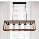 preview thumbnail 1 of 0, Buris Imitation Wood/Forged Black 5-light Chandelier