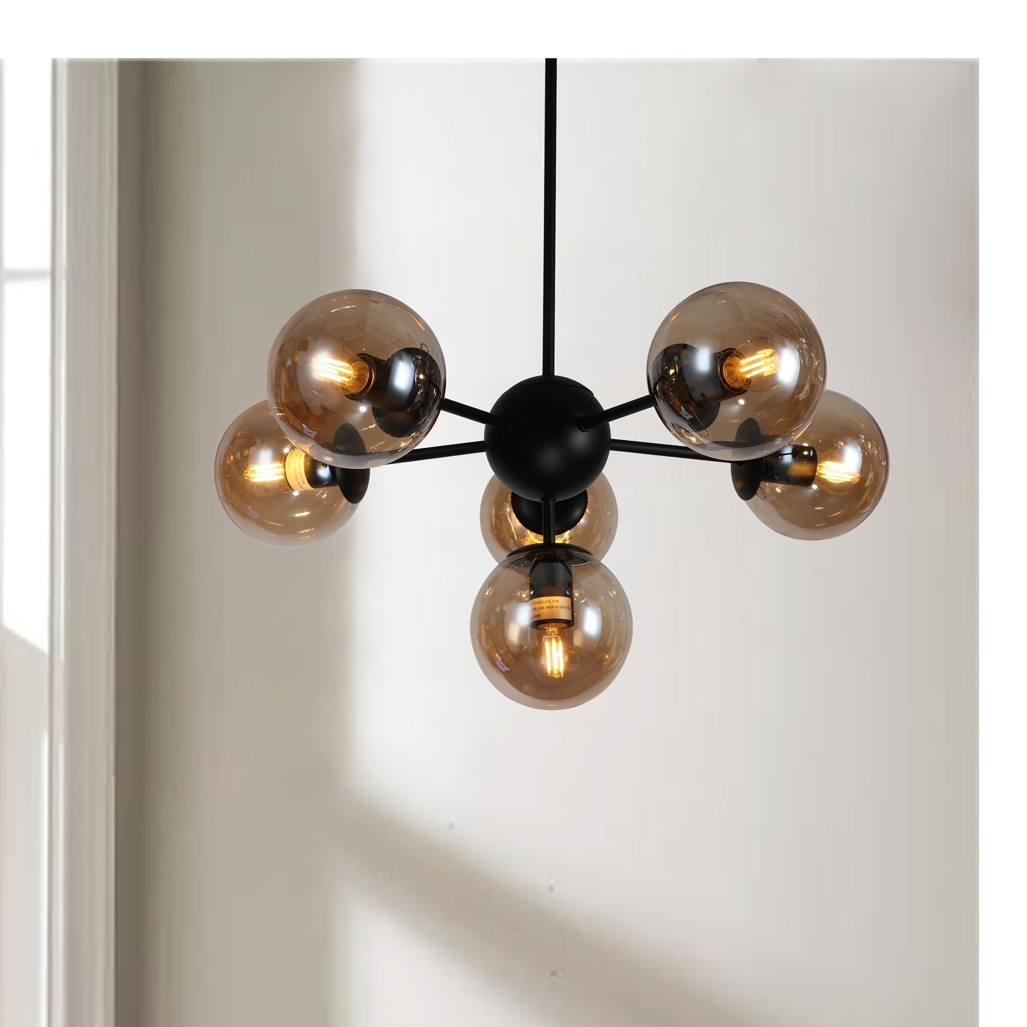 Ementi Matte Black 6-light Chandelier - Chandeliers For Bedrooms by Overstock.com