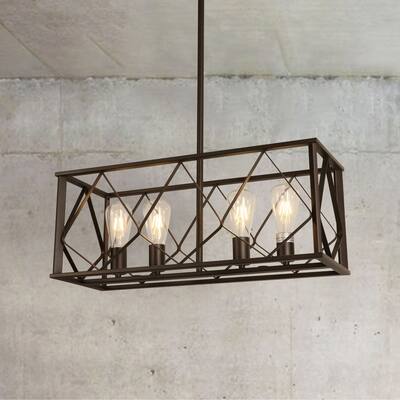 Isari Matte Brown 4-light Chandelier