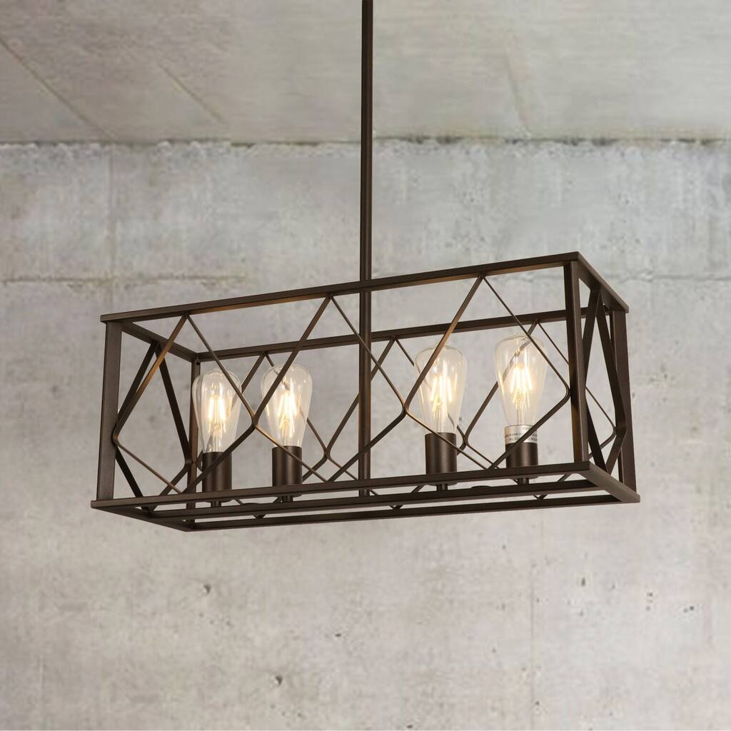 Isari Matte Brown 4-light Chandelier