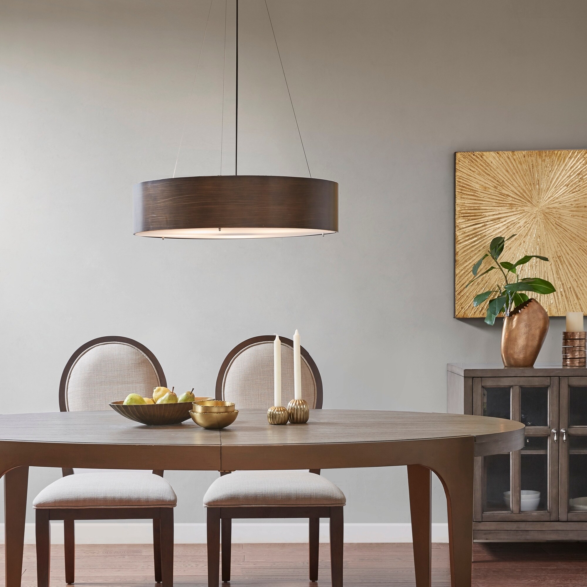 Madison Park Signature Amma Antique Bronze Metal Drum Chandelier - N/A - Chandeliers For Bedrooms by Overstock.com