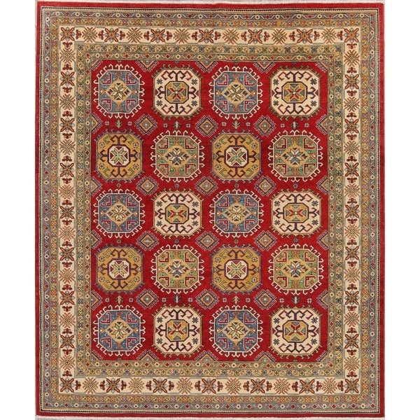 Traditional Oriental Kazak Pakistani Hand-Knotted Wool Area Rug - 9'10" x 8'4"