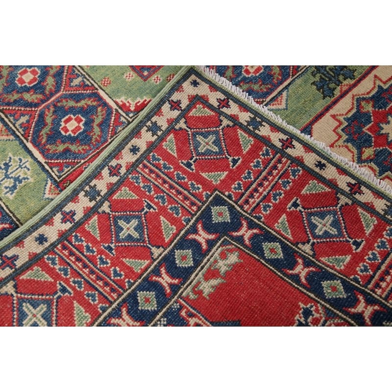 Pakistan Hand Knotted Wool Kazak-Chechen Oriental Runner Rug - 18'8" x 5'3" Runner