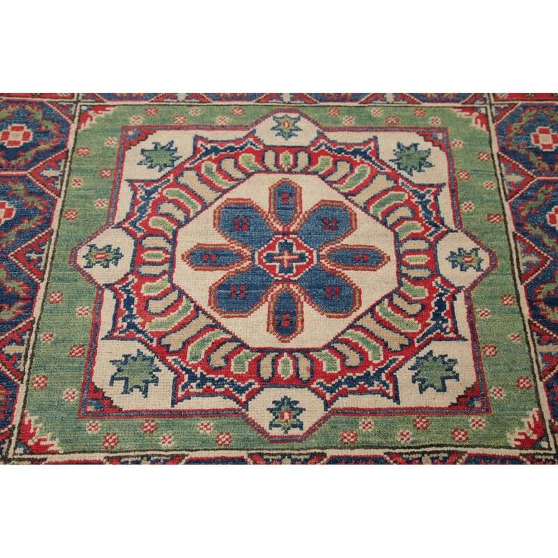 Pakistan Hand Knotted Wool Kazak-Chechen Oriental Runner Rug - 18'8" x 5'3" Runner