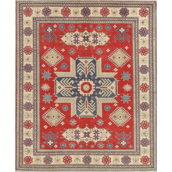 Chechen-Kazak Pakistan Southwestern Hand-Knotted Oriental Area Rug - 10'0" x 8'2"