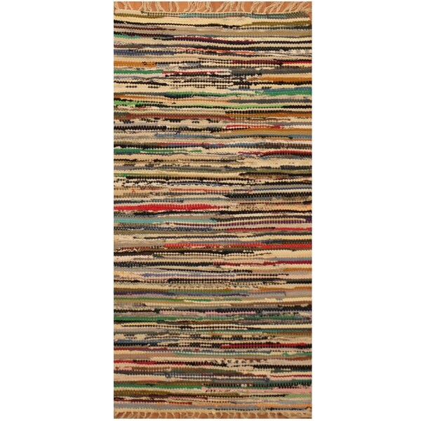 Handmade One-of-a-Kind Wool Kilim (India) - 1'9 x 3'5