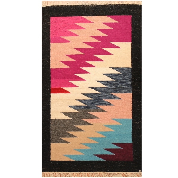 Handmade One-of-a-Kind Chenille Flatweave Rug (India) - 2'6 x 4'
