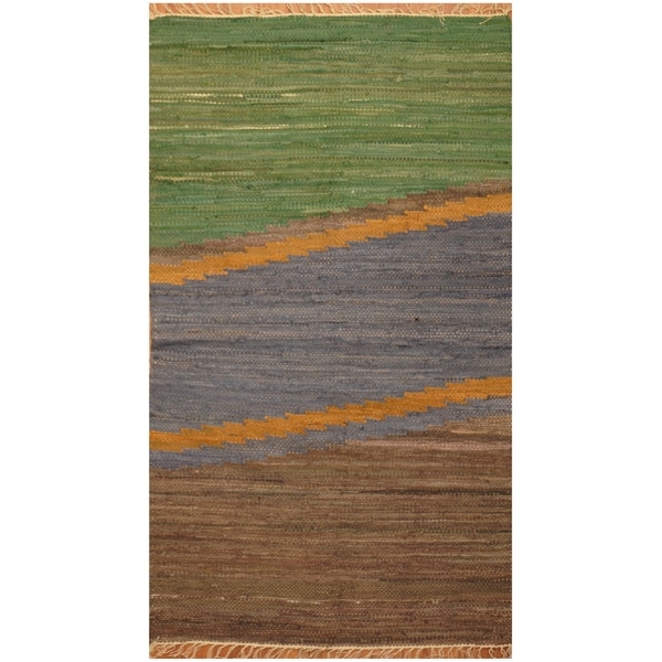 Handmade One-of-a-Kind Wool Kilim (India) - 3' x 5'