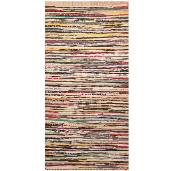 Handmade One-of-a-Kind Wool Kilim (India) - 2'5 x 4'6