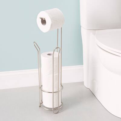 Satin Nickel Bath Tissue Organizer