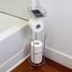 Free Standing Dispensing Toilet Paper Holder with Built-in Accessory Tray, Silver - N/A