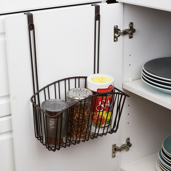 Shop Jumbo Over the Cabinet Basket, Bronze - Free Shipping On Orders ...