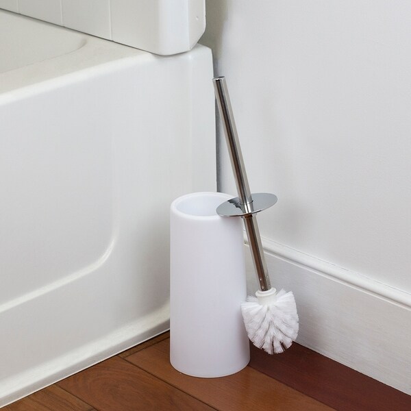 Shop Hide-Away and Splash Proof Tapered Plastic Toilet Brush with Steel
