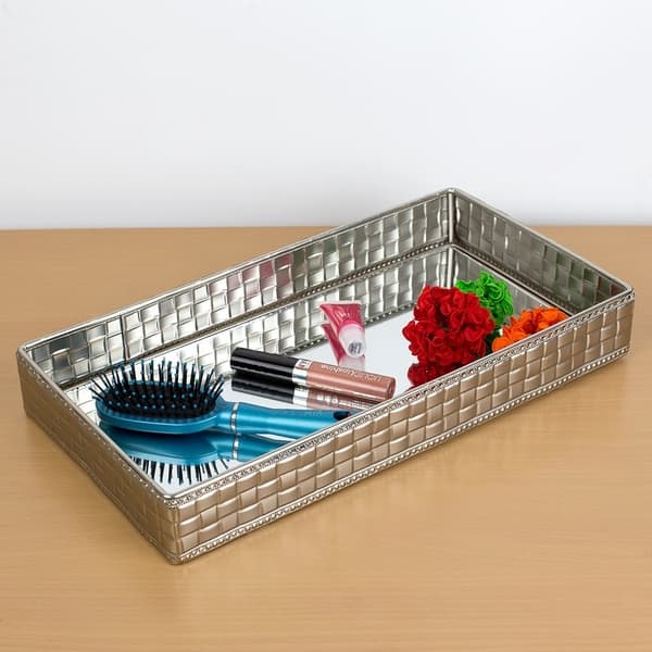 Shop Luxor Mirrored Vanity Tray Silver On Sale Overstock 28133095