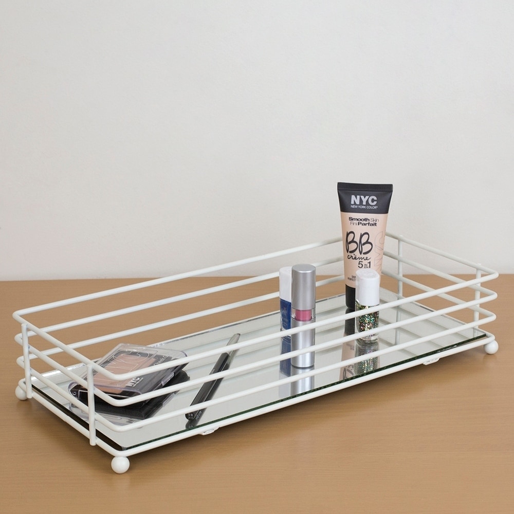 Shop Hampton Mirrored Vanity Tray White Overstock 28133107