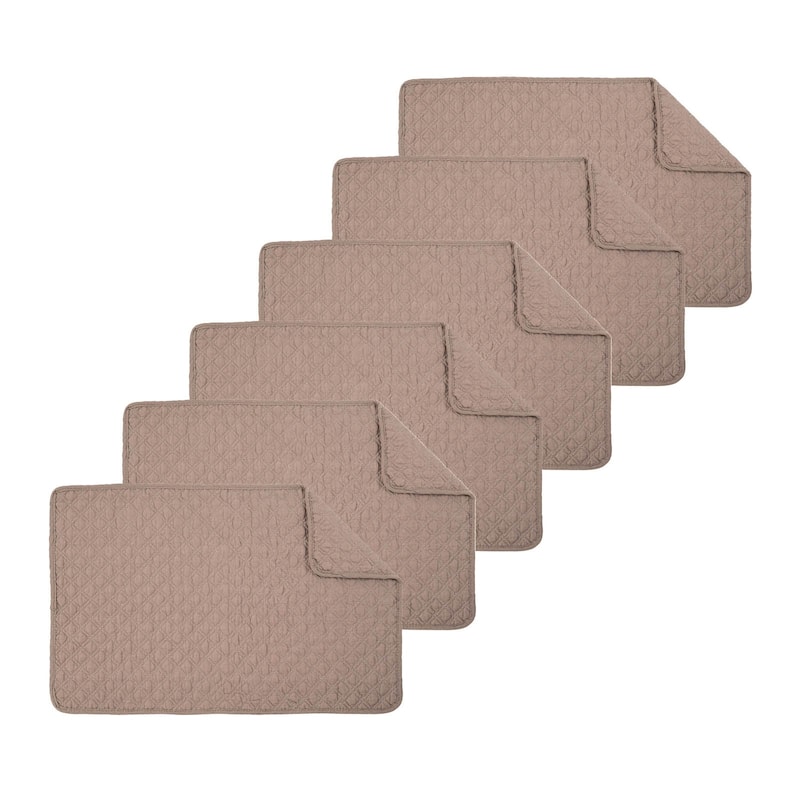 Abbott Solid Color Quilted Placemat (Set of 6) - N/A
