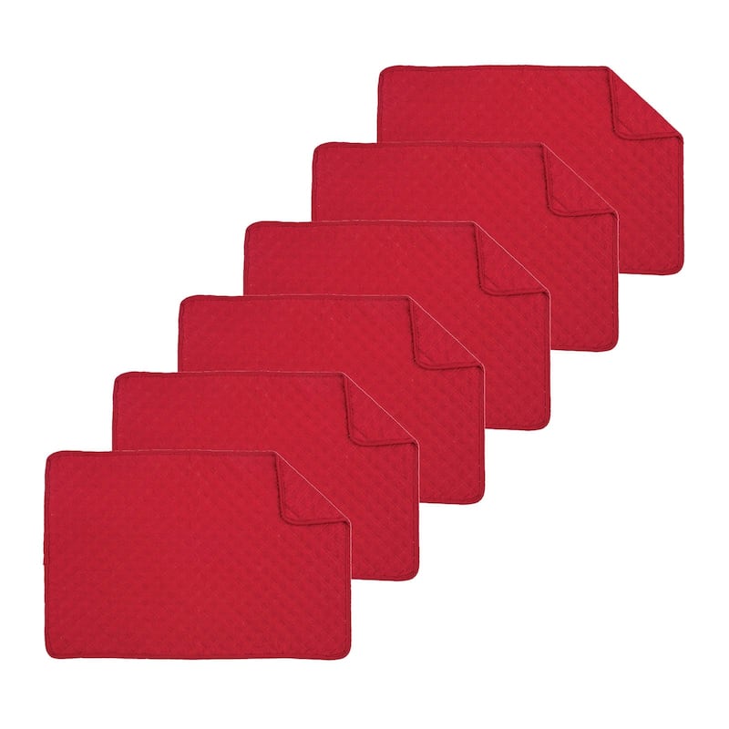 Abbott Solid Color Quilted Placemat (Set of 6) - N/A