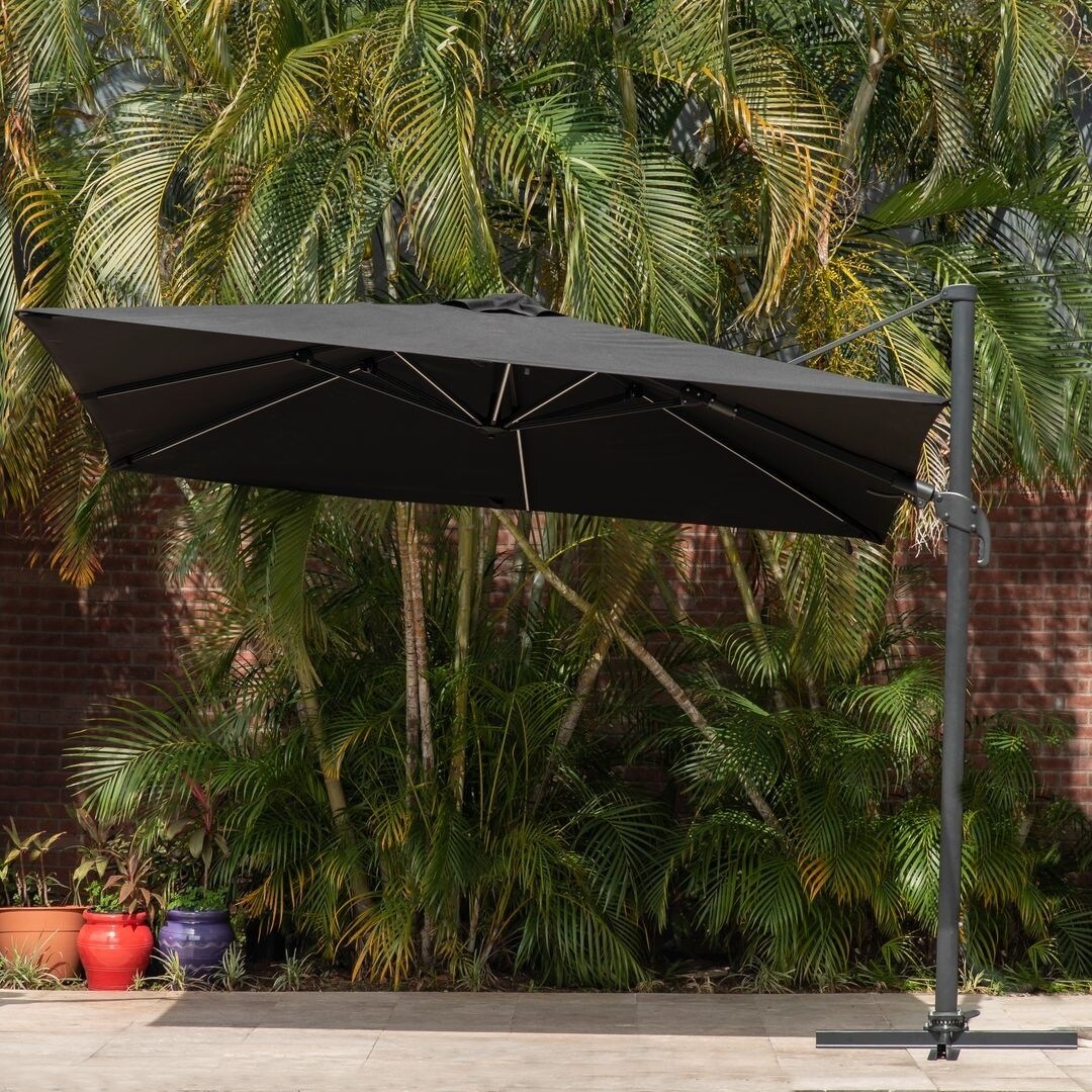 Shop Black Friday Deals On 10 Deluxe Patio Umbrella With Led Lights By Havenside Home Base Included Overstock 28134125