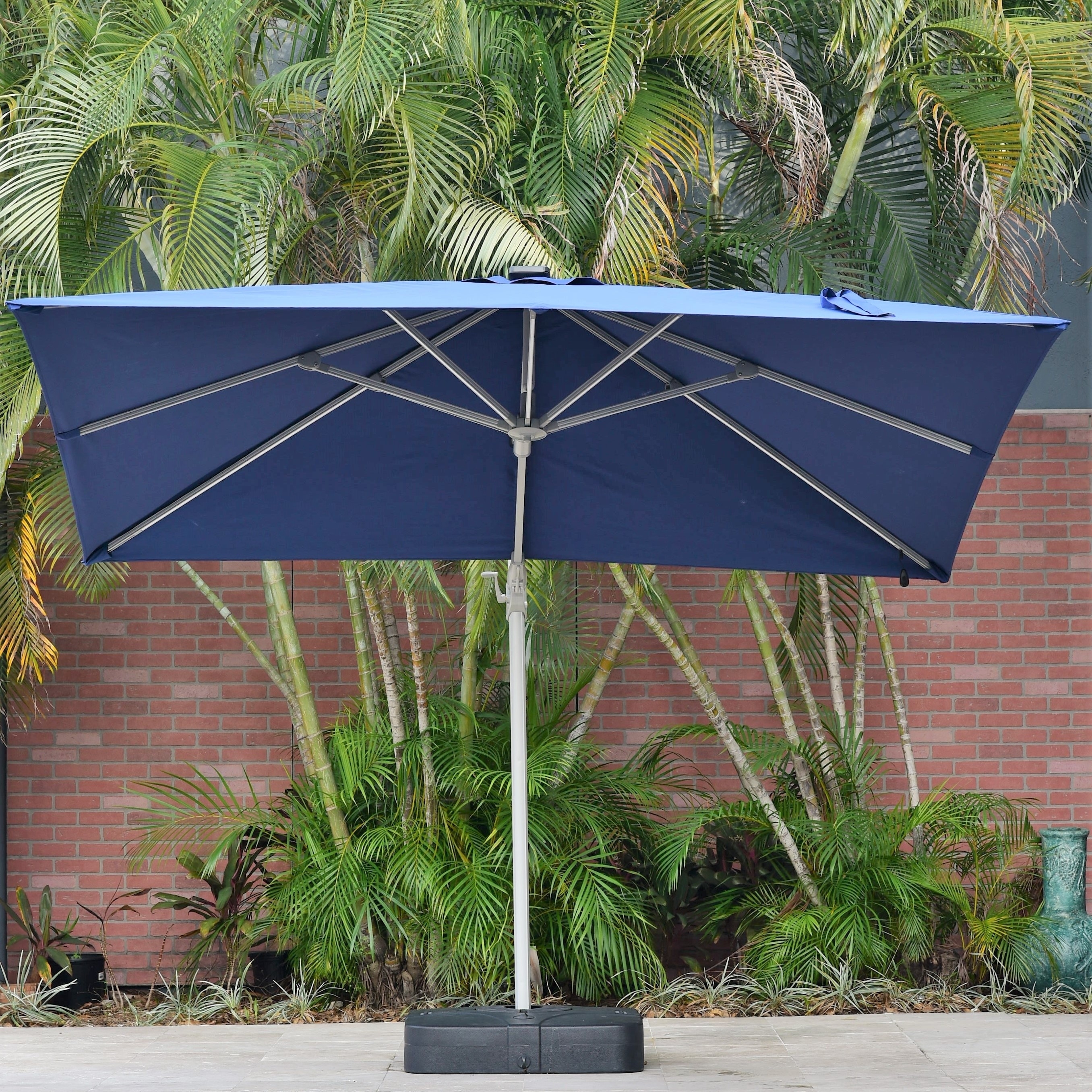 Shop Black Friday Deals On 10 Deluxe Patio Umbrella With Led Lights By Havenside Home Base Included Overstock 28134125