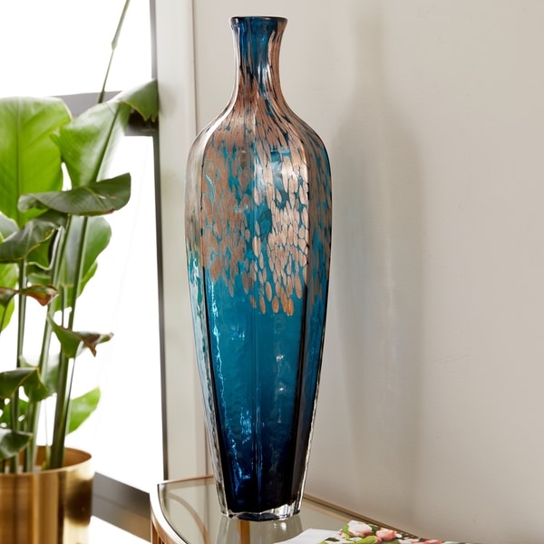 Porch & Den Kelso Metallic Spot Translucent Glass 23-inch Floor Vase ...