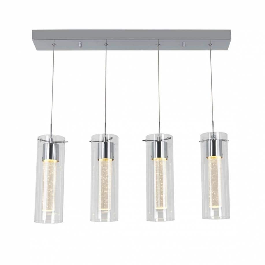 Pendant Dimmable Light Fixture, Chrome Plated