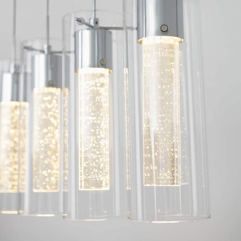 Pendant Dimmable Light Fixture, Chrome Plated