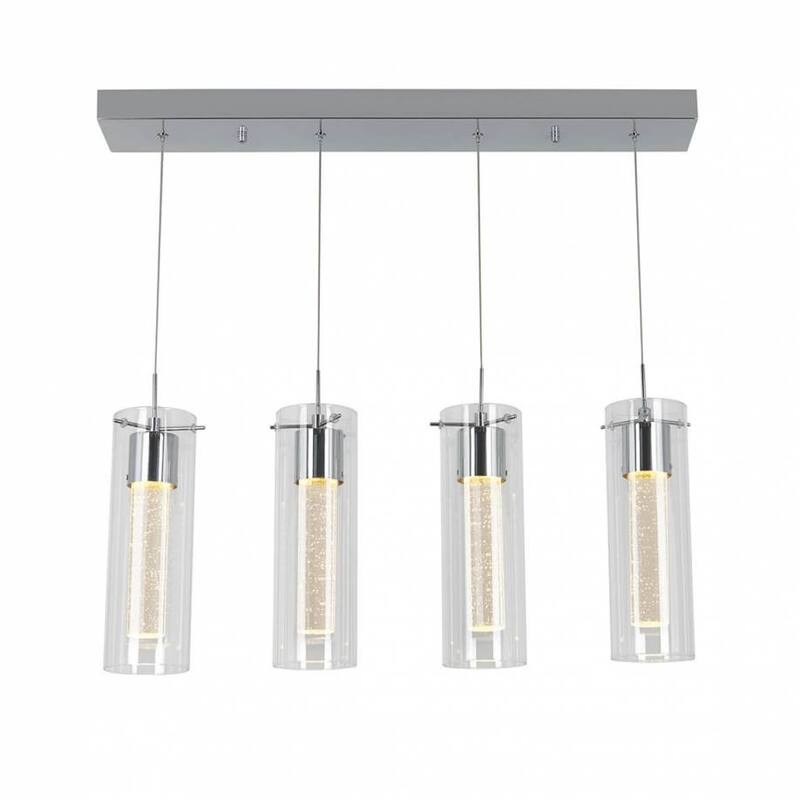 Pendant Dimmable Light Fixture, Chrome Plated