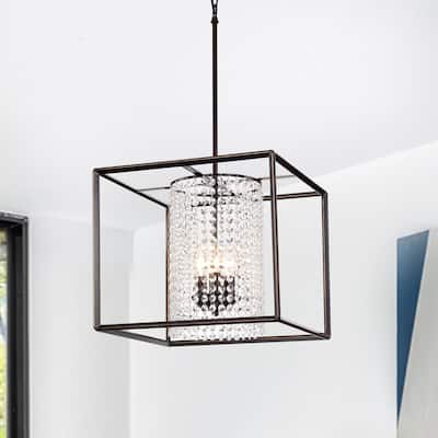Lorette Oil Rubbed Bronze 3-light Crystal Chandelier