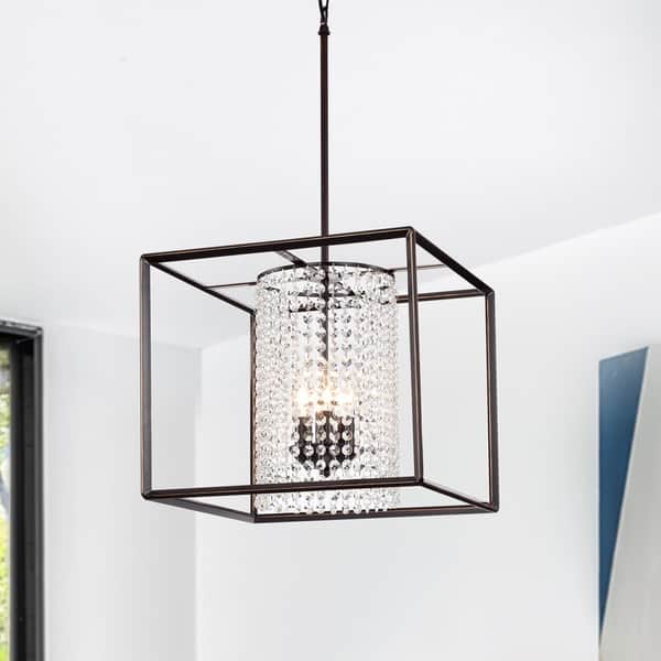 slide 2 of 8, Lorette Oil Rubbed Bronze 3-light Crystal Chandelier