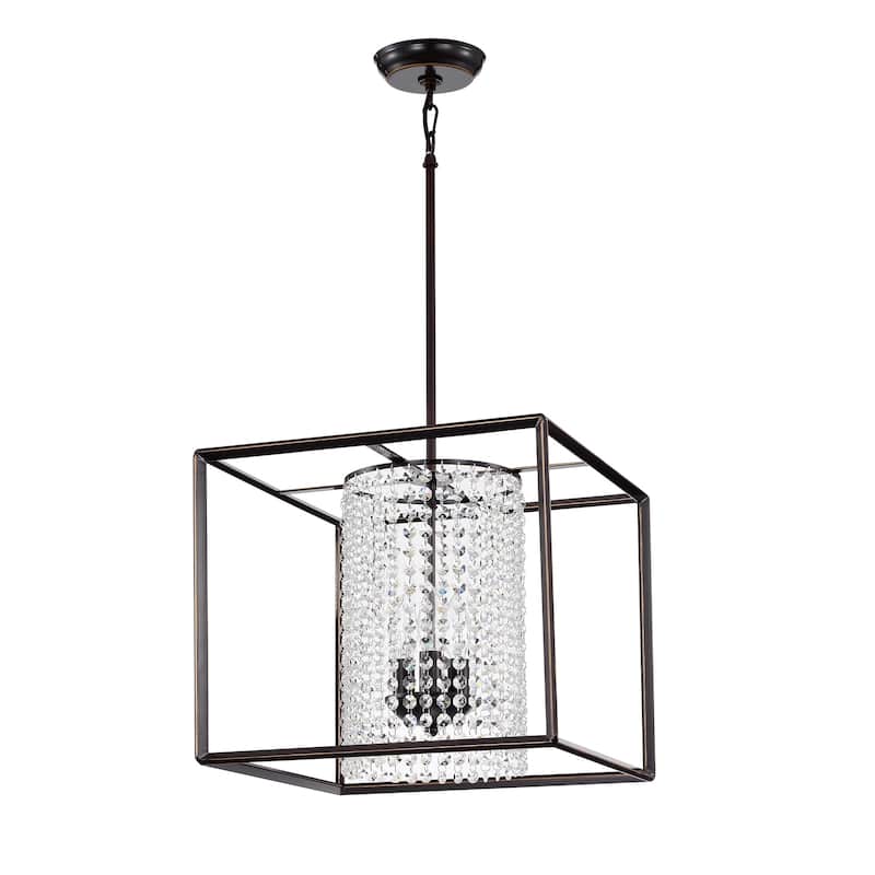 Lorette Oil Rubbed Bronze 3-light Crystal Chandelier