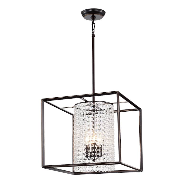 Lorette Oil Rubbed Bronze 3-light Crystal Chandelier