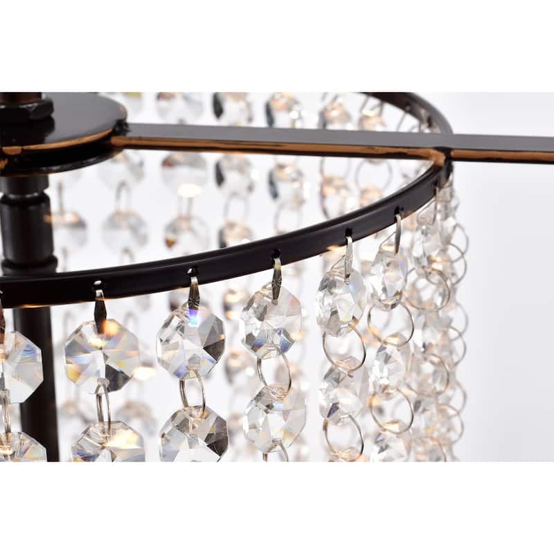 Lorette Oil Rubbed Bronze 3-light Crystal Chandelier