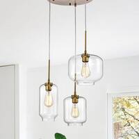 Ole Satin Gold 3-light Metal Glass Chandelier