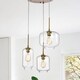 preview thumbnail 1 of 0, Ole Satin Gold 3-light Metal Glass Chandelier