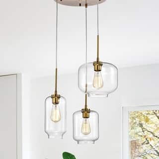 Ole Satin Gold 3-light Metal Glass Chandelier