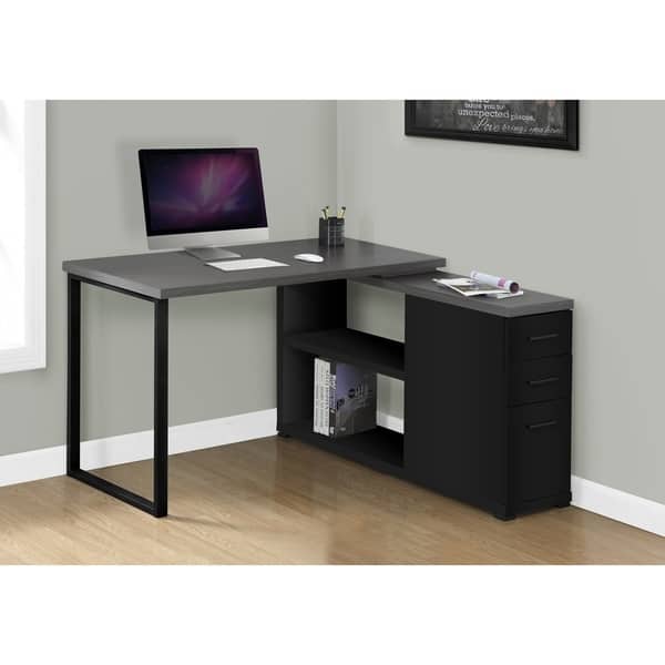 Shop Black Grey Top Left Right Facing Corner Computer Desk