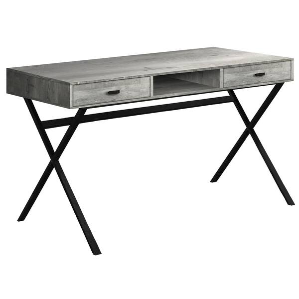 Shop Grey Reclaimed Wood And Black Metal 48 Inch Long Computer