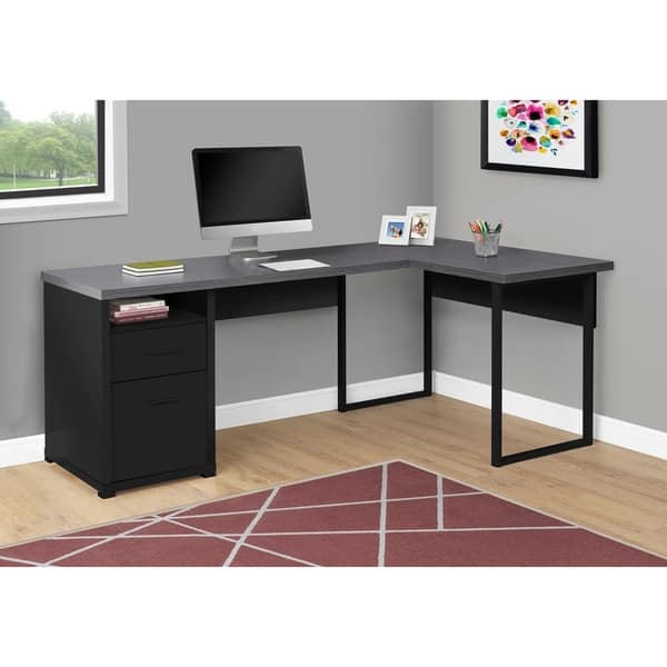 Shop Black Grey Left Right Facing Computer Desk Overstock 28135227