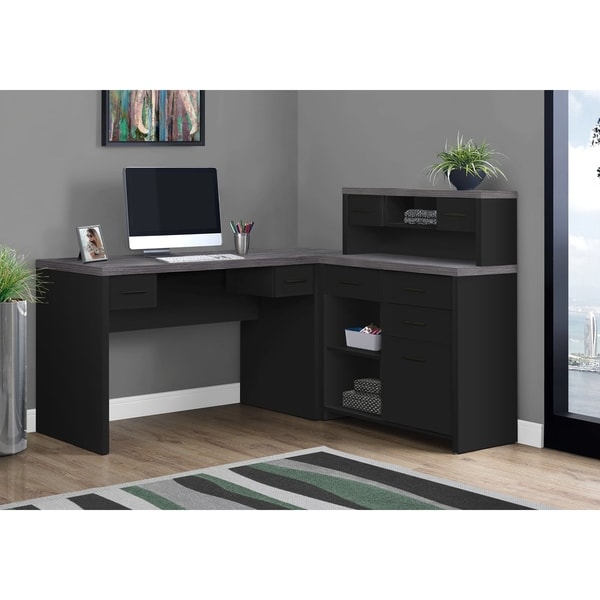 Shop Black Grey Finish Top Left Right Facing Corner Computer Desk